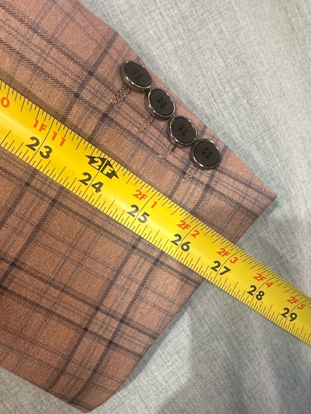 Men's Cloudstyle Plaid Suit Set 2 pcs. Dark Khaki Plaid Slim Formal Sz XXL - Picture 10 of 11